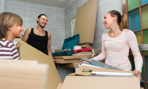 Man and van removals loading furniture in Queensbury street