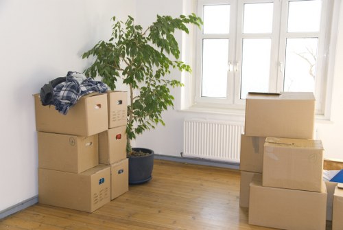 Removal van prepared for a Queensbury property with limited parking
